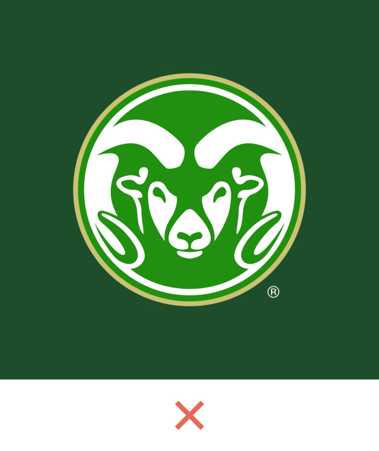 Secondary CSU Ram's Head Symbol with an incorrect green background